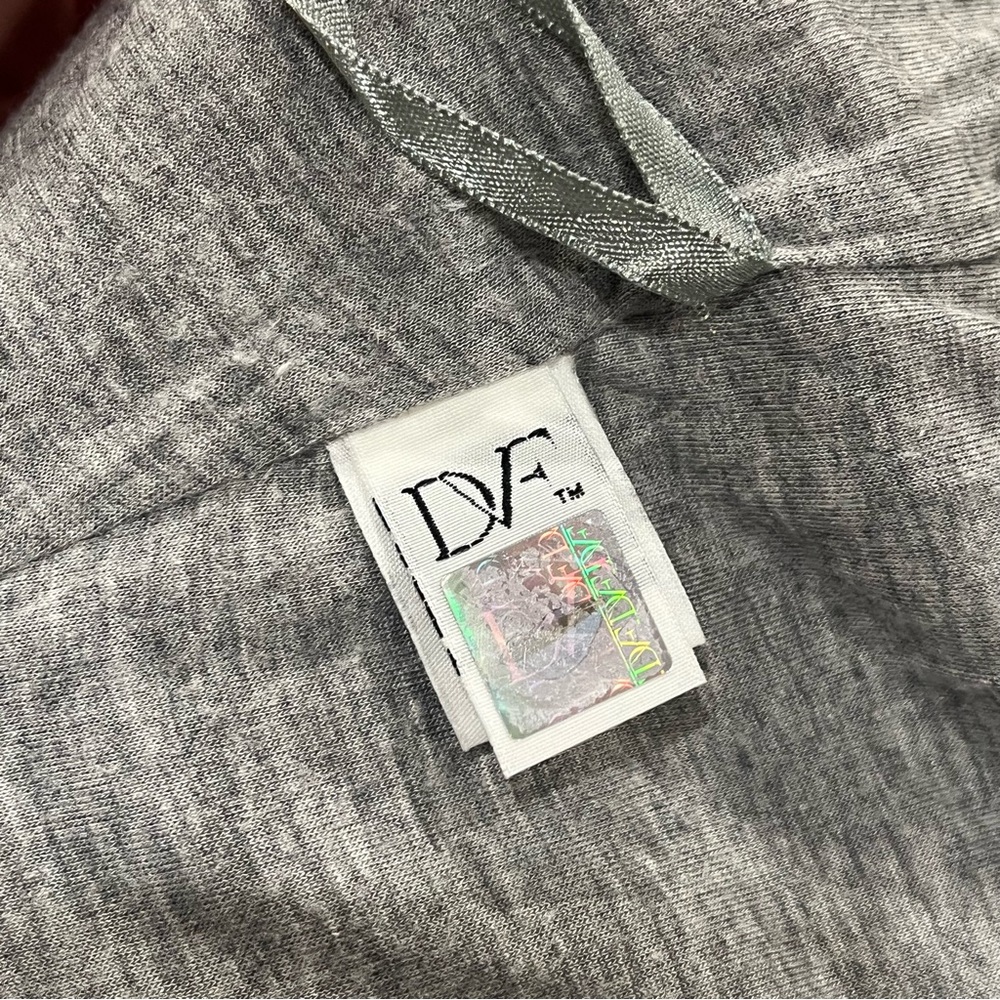 DVF Diane Von Furtenberg Angelina Ruched Jersey Dress Gray Medium Draped Mini - Picture 13 of 16